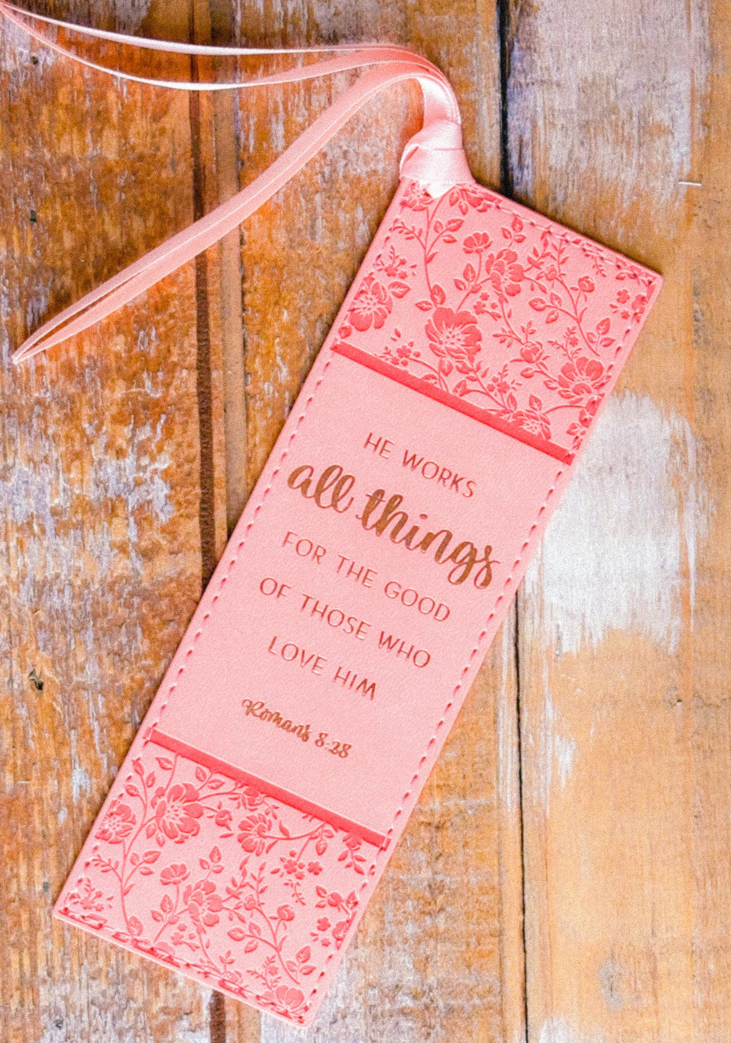 All Things Coral Faux Leather Bookmark