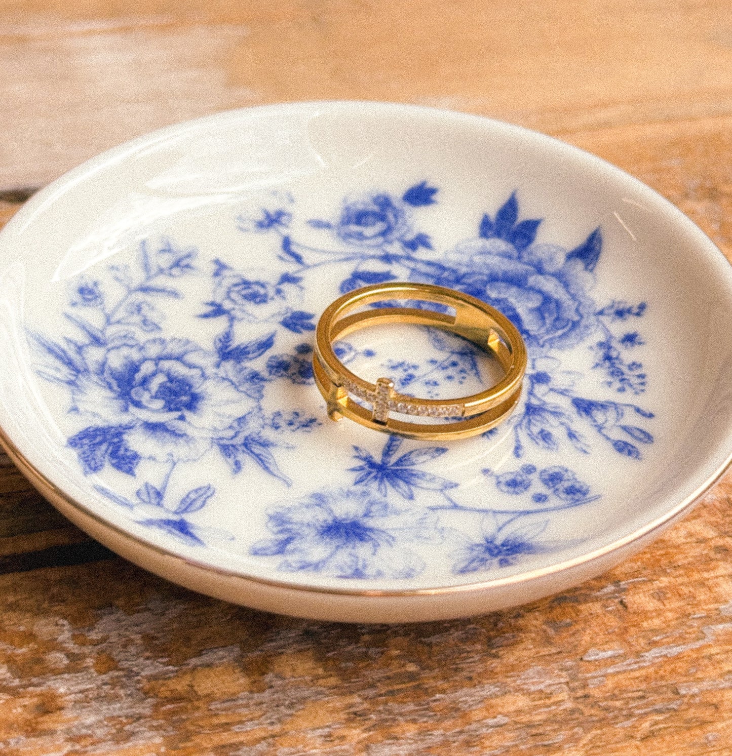 Stacked Cross Gem Ring