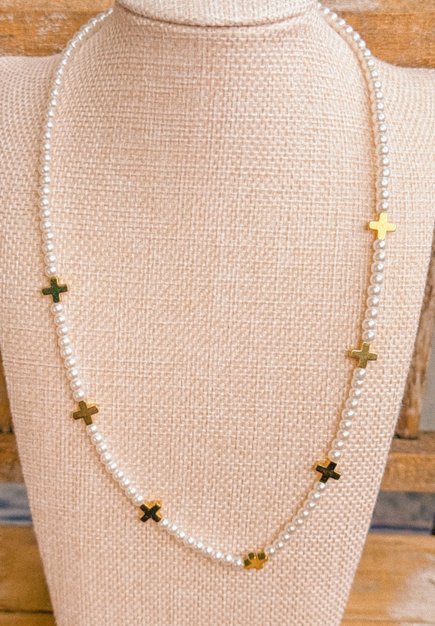 Grace Cross Pearl Necklace