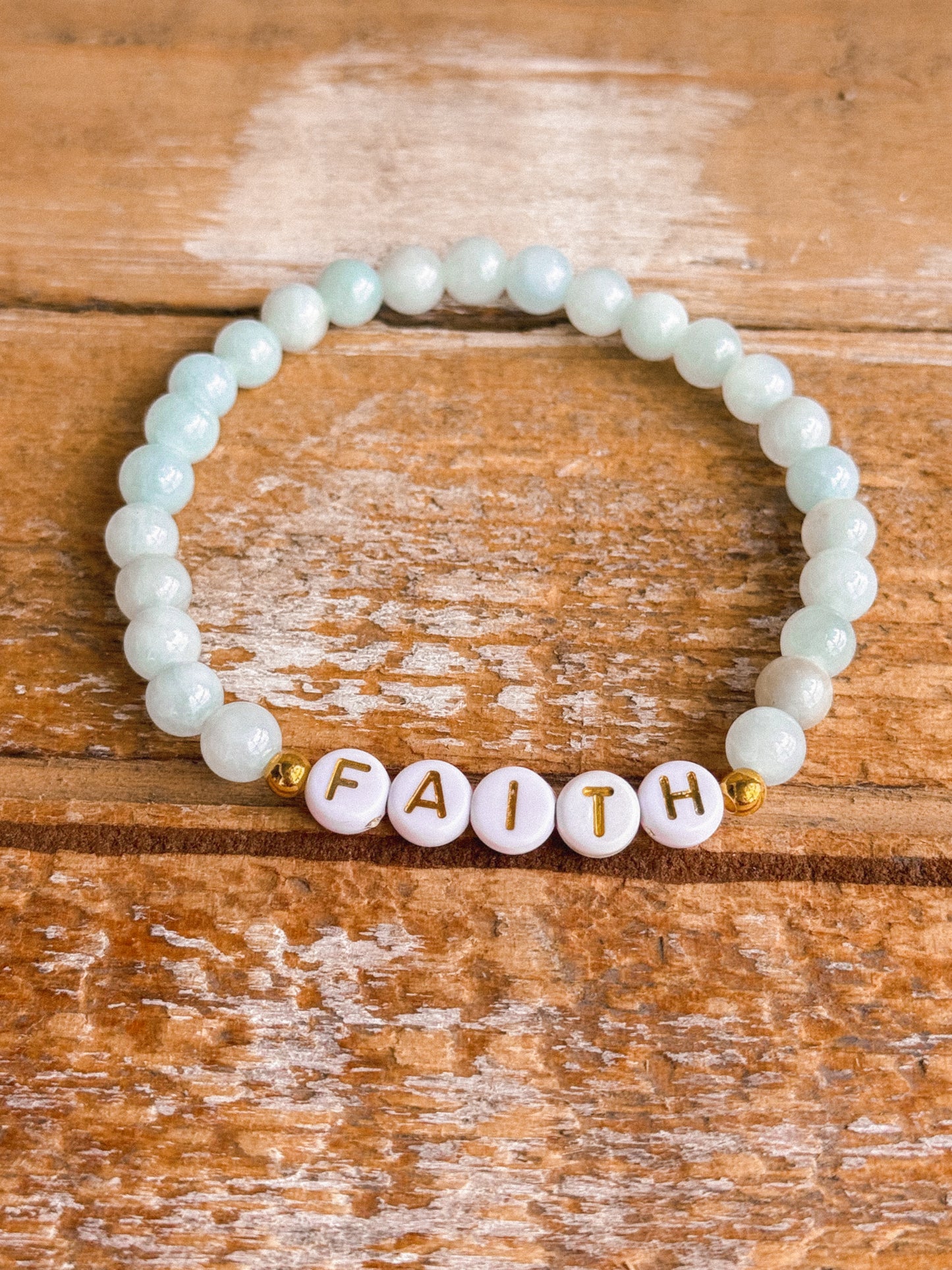 Faith Pearl Letter Bracelet