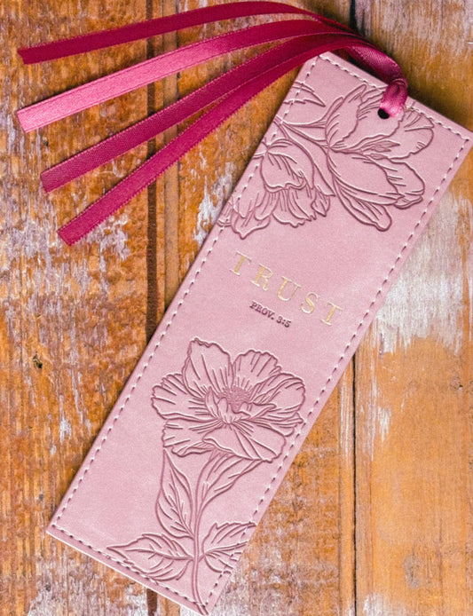 Trust Mottled Blush Faux Leather Bookmark