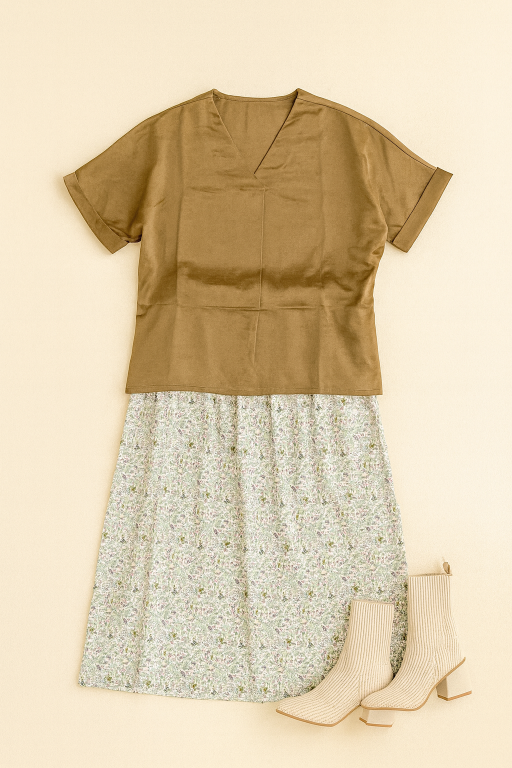 Ashcombe Olive Satin Blouse