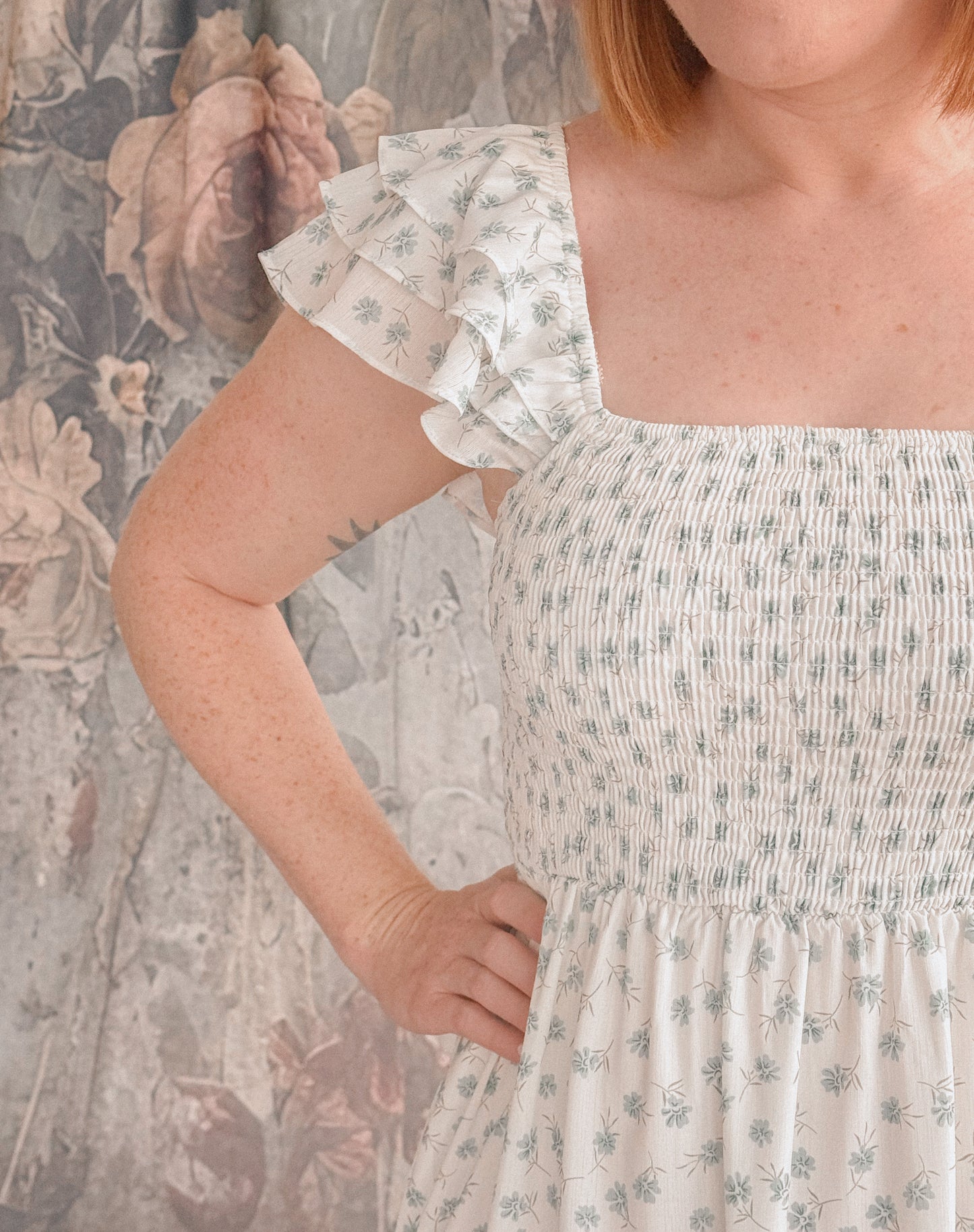 Thistleberry Smocked Midi Dress