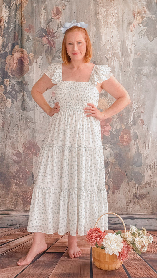Thistleberry Smocked Midi Dress