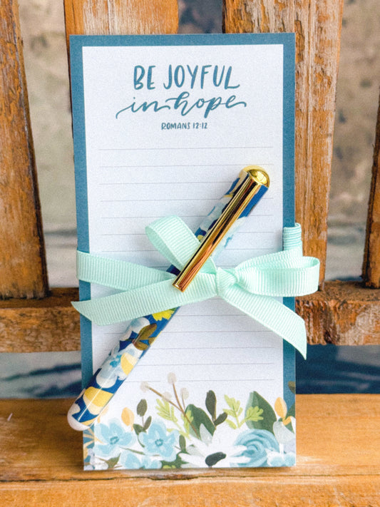 Be Joyful in Hope Notepad & Pen Set