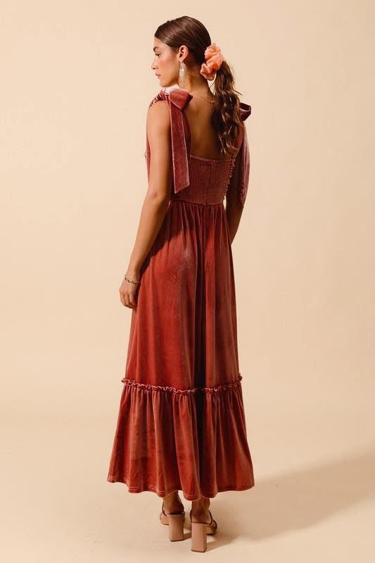 Winter Rose Velvet Mauve Maxi