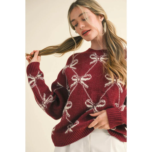 Mulled Wine Bow Sweater