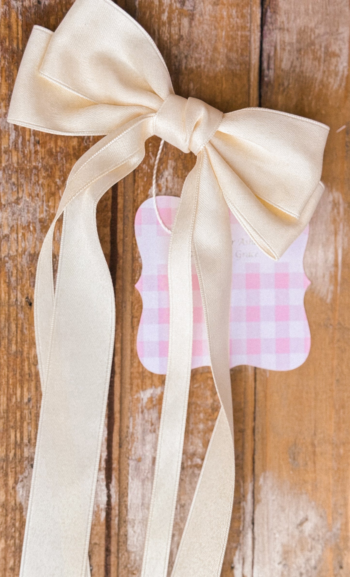 Heirloom Satin Ivory Longtail Bow