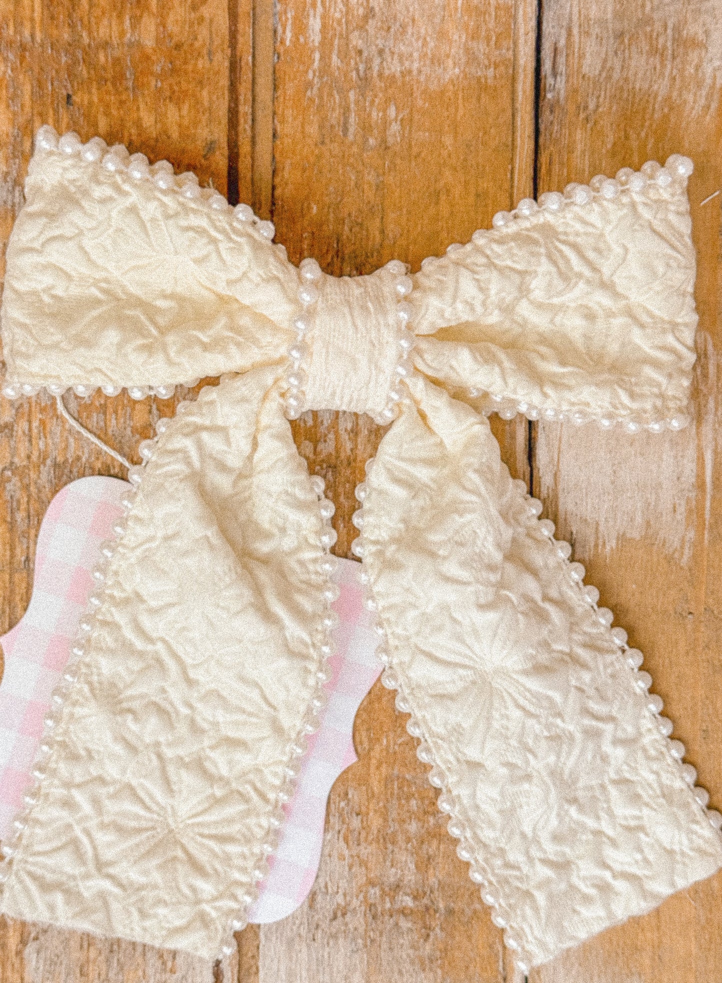 Charlotte Cream Pearl Bow Clip