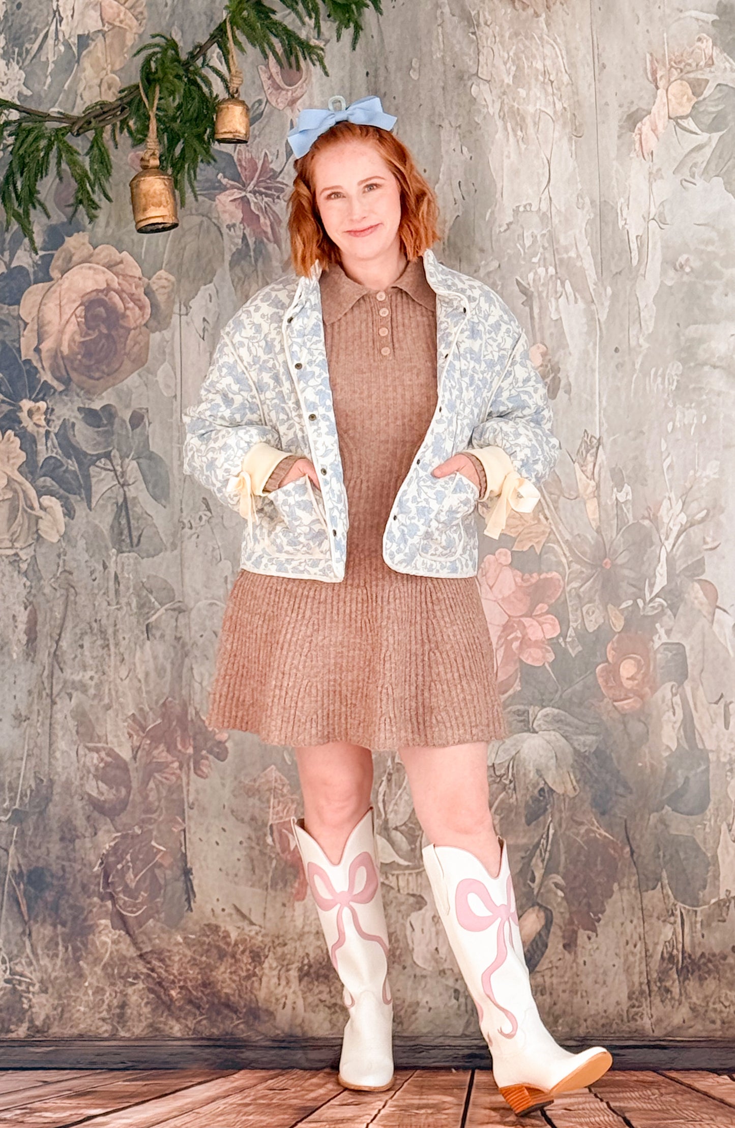 Willowmere Toile Blue Quilt Jacket ￼