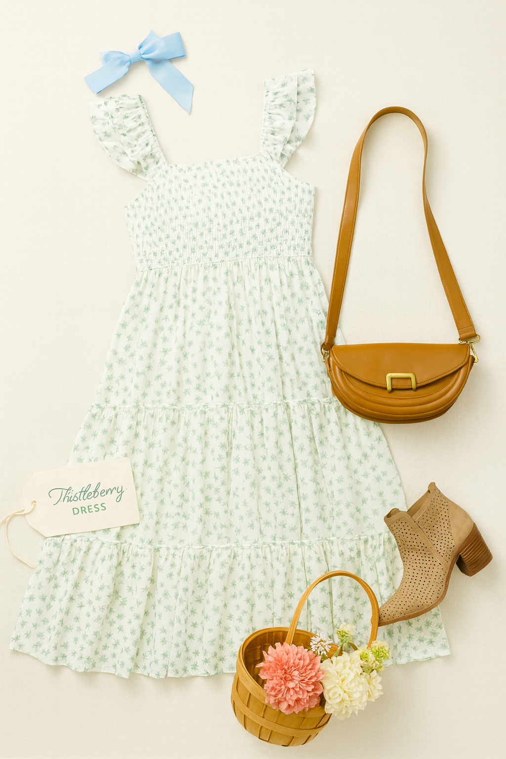 Thistleberry Smocked Midi Dress